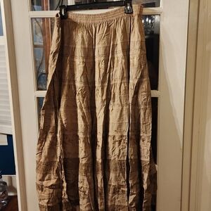 Coldwater Creek Textured Brown Maxi Skirt